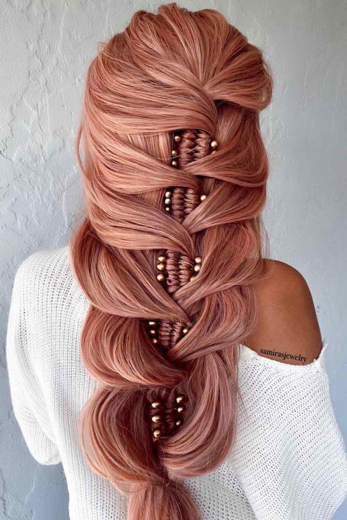 Long Braid With Hair Accessories