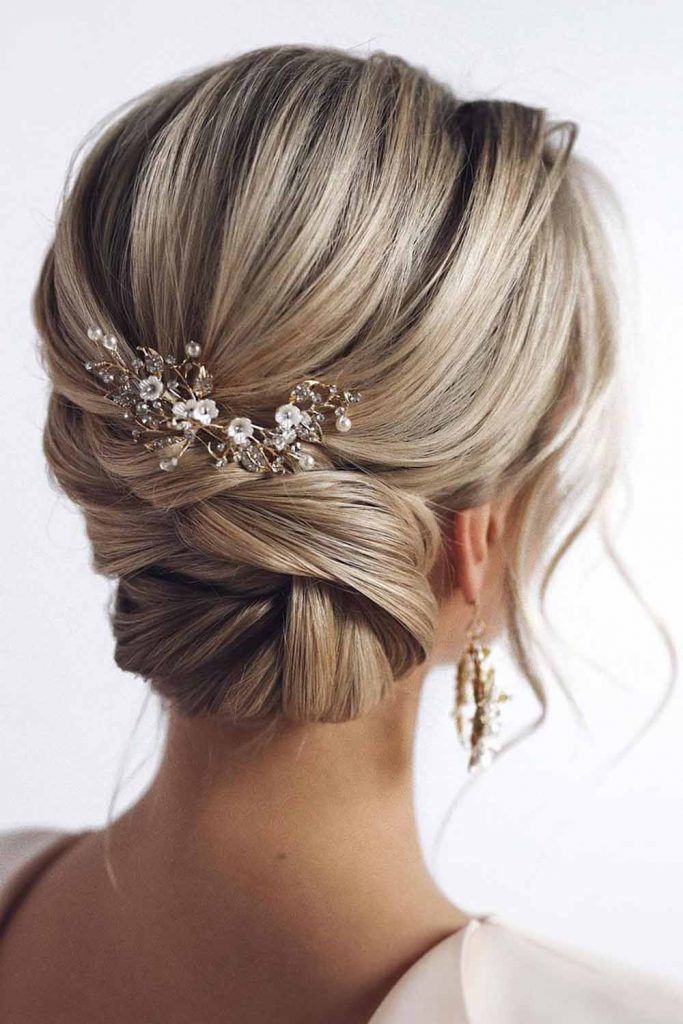 Twisted Updo with Jeweled Barrette