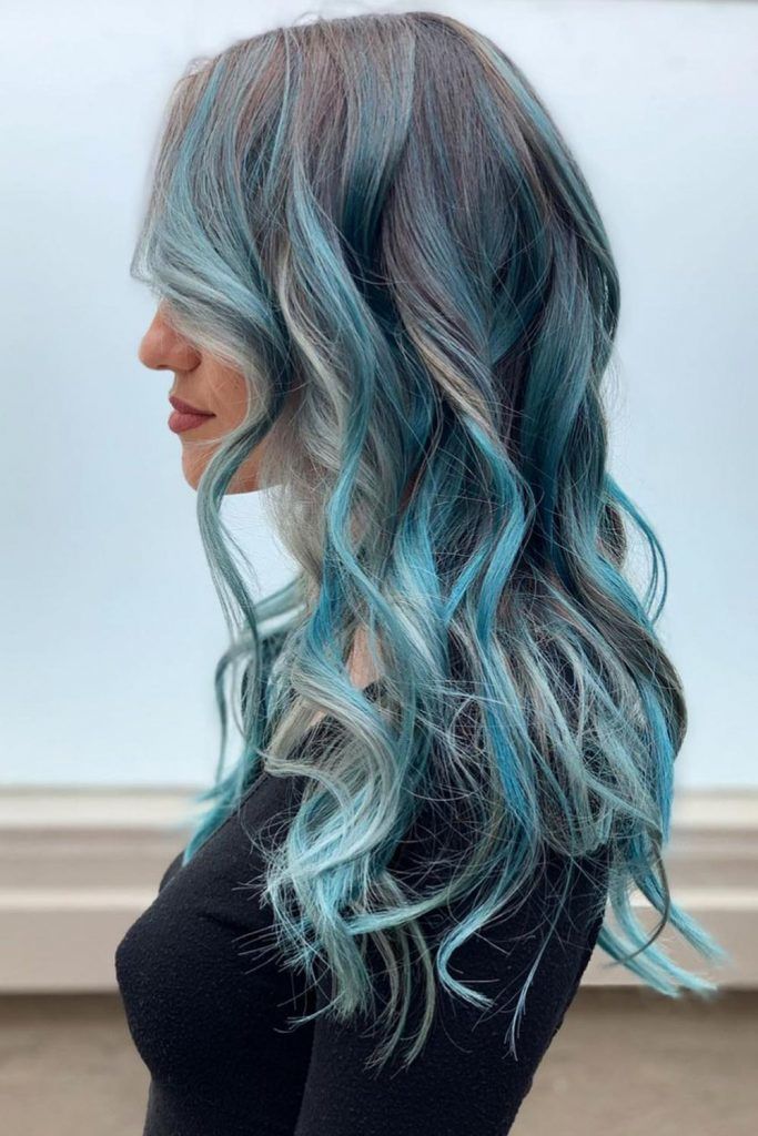 Light Blue Highlights In Blonde Hair