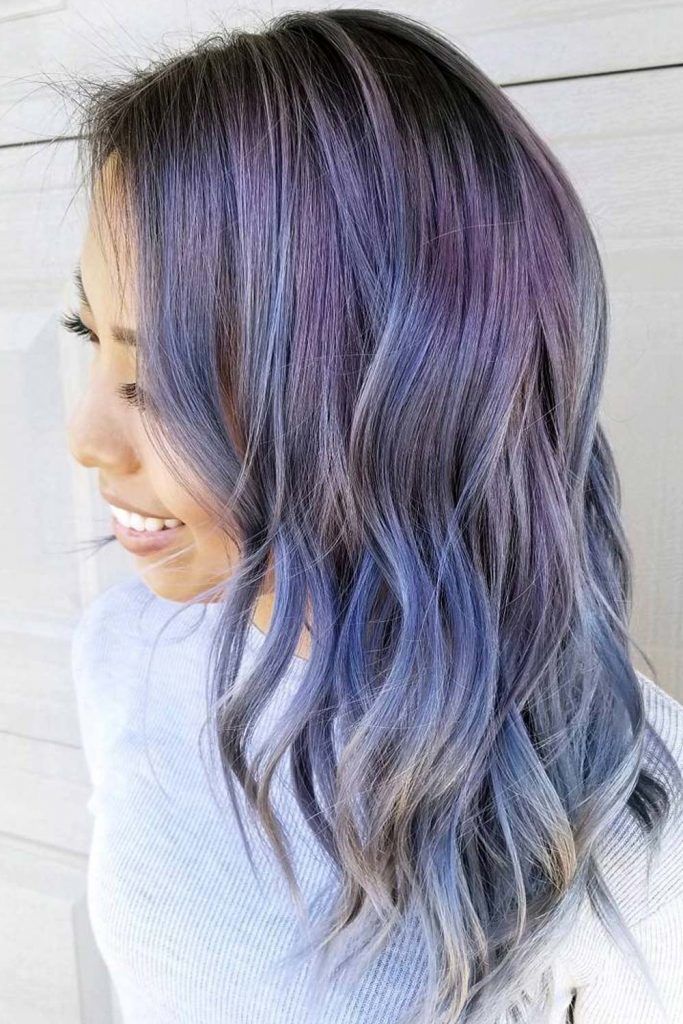 Dusty Blue and Violet Highlights