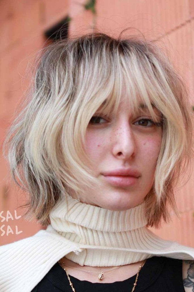 Blunt Choppy Bob With Balayage