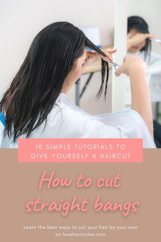 How to cut straight bangs