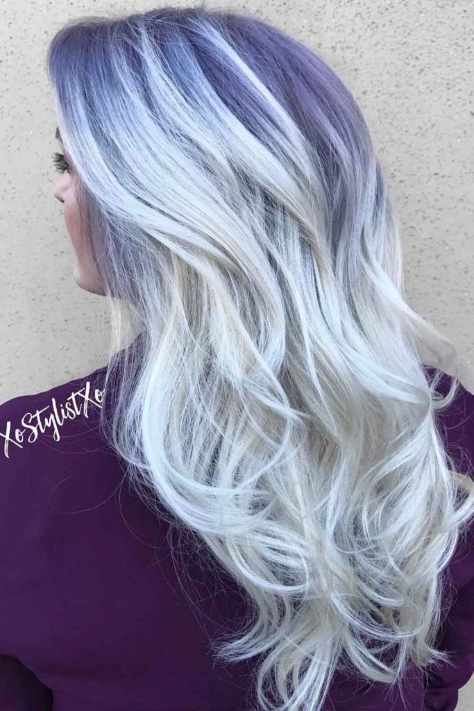 lavender hair tips blonde