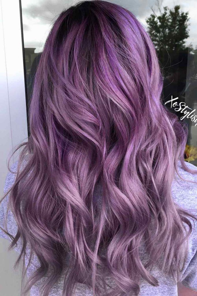 Lavender Hair With Charcoal Roots