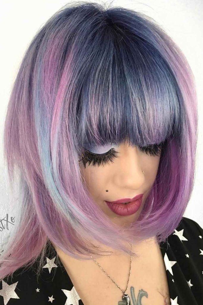 lavender hair tips blonde