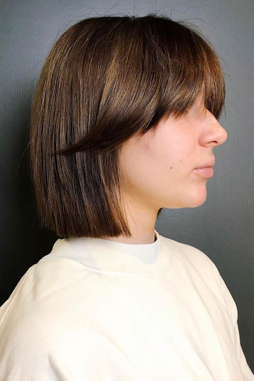 Blunt Bob Cut with Middle Part Hair