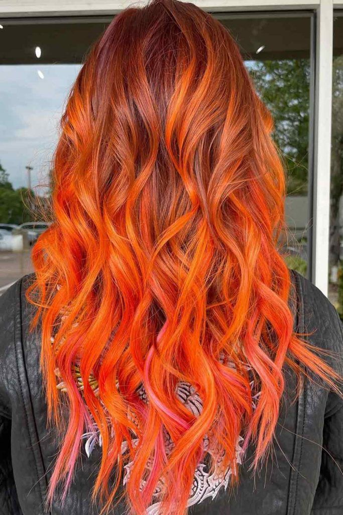 Glamorous Orange Balayage