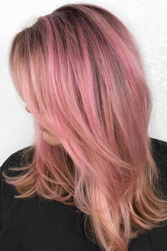 black to light pink ombre