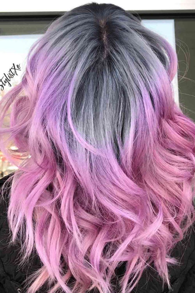 Chic Silvery Pink Hair Color