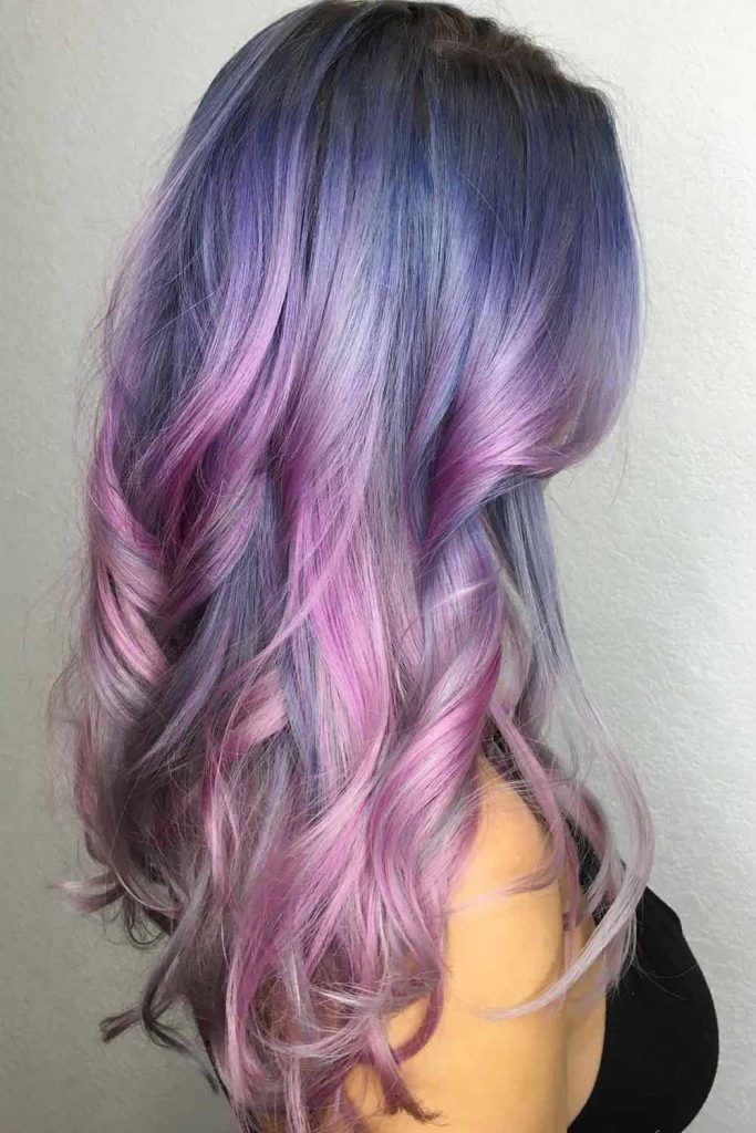 Fancy Purple Highlights With A Blue Accent