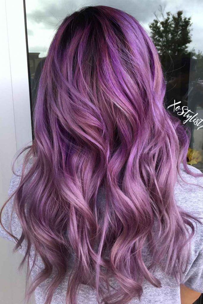 Long Middle Part Hairstyle With Pastel Highlights
