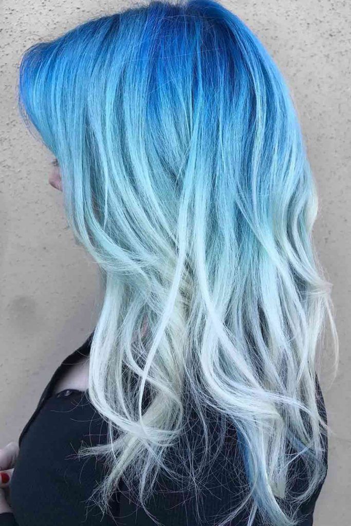 Silky And Enviable Icy Blue Hair Color