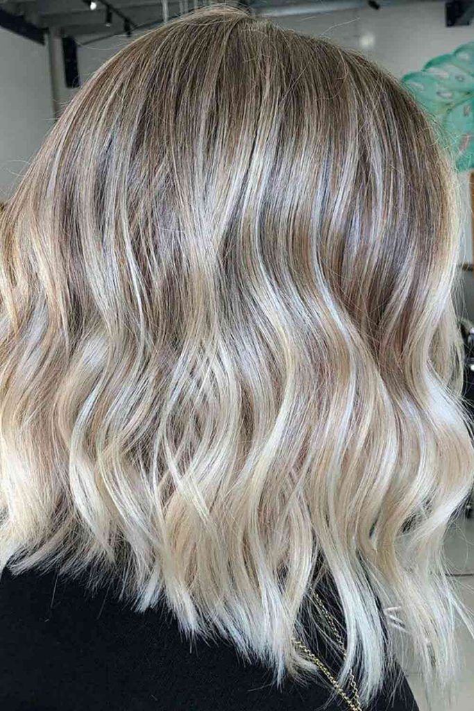 Silvery Balayage On A-line Bob