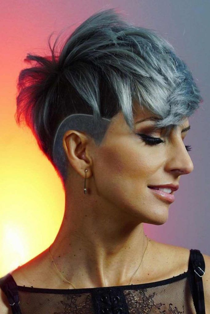 Messy Grey Long Pixie