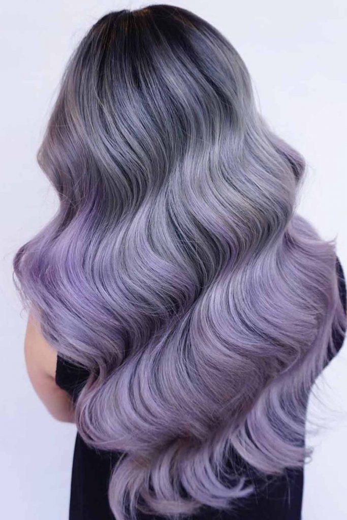 Lavender Highlights On Violet Hair