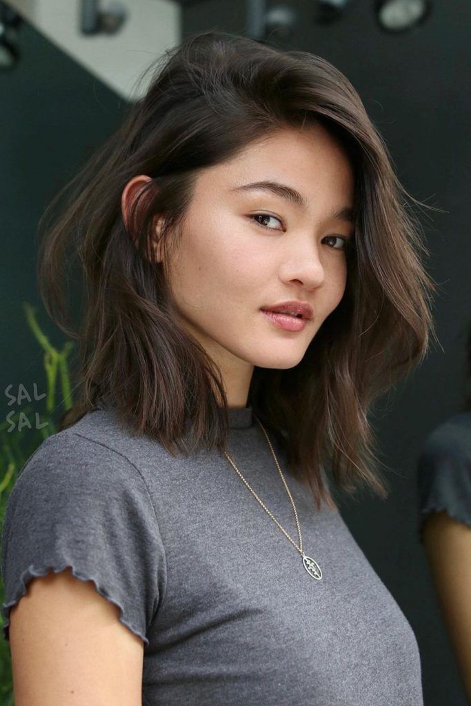 Asymmetrical Wavy Long Bob