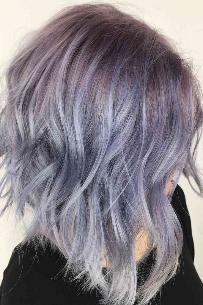 Pastel Blue with Purple Streaks