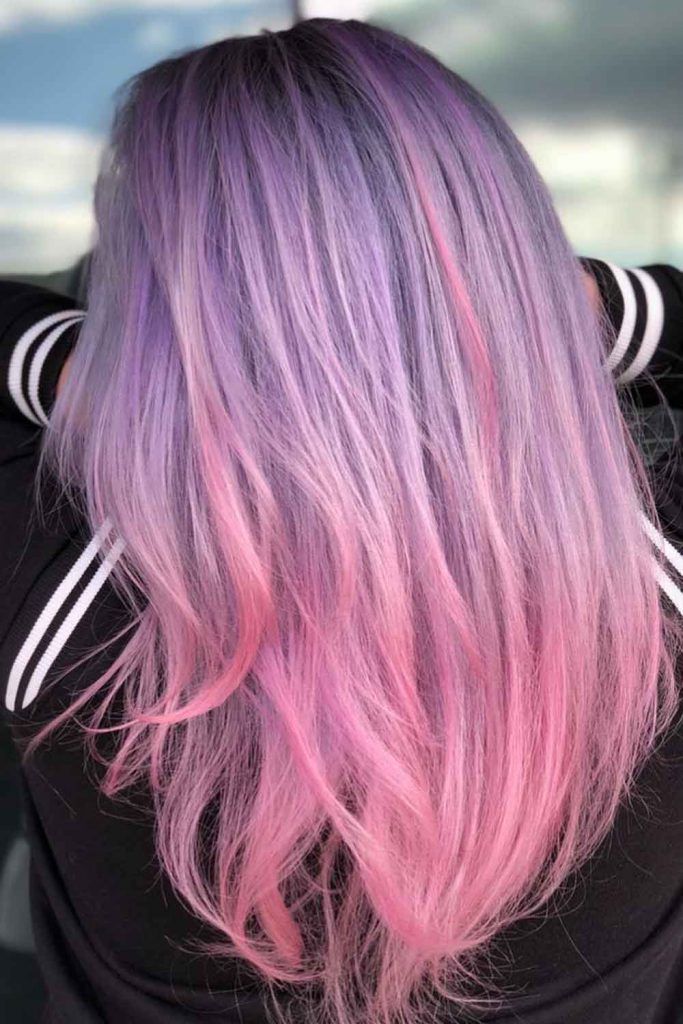 purple and pink pastel hair