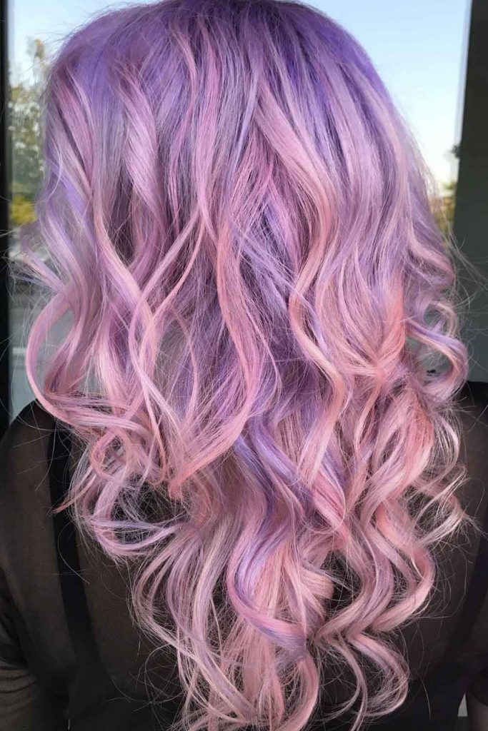 purple and pink pastel hair