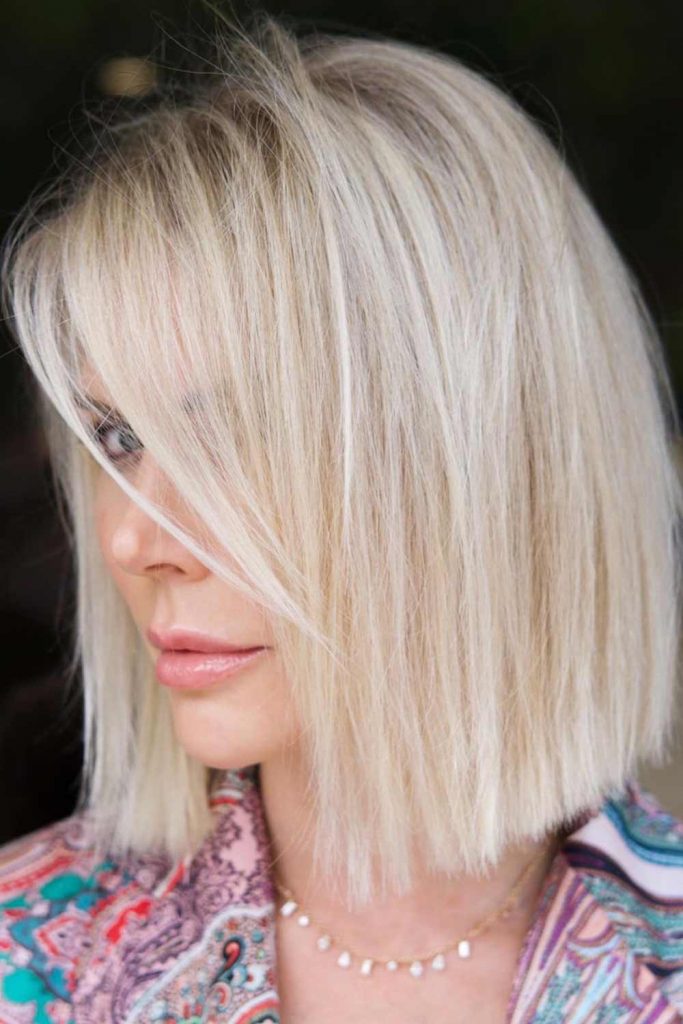 Sleek Blunt Blonde Bob