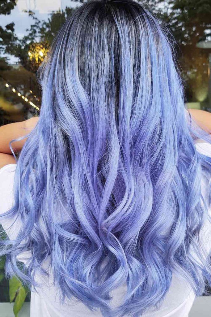 pastel blue and purple hair