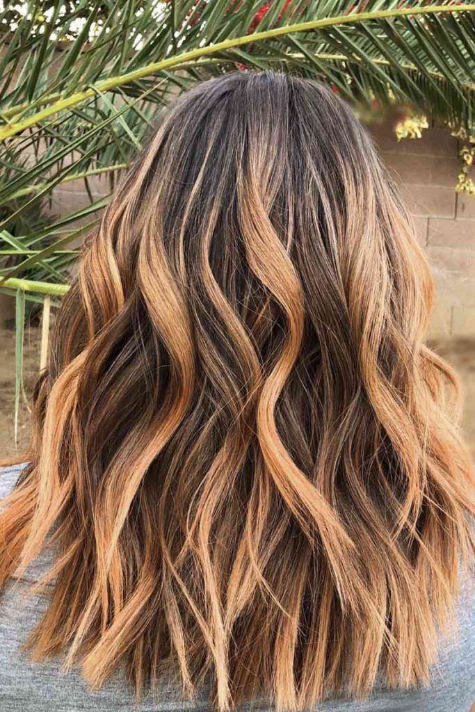 Strawberry Blonde Ombre On Brown Hair