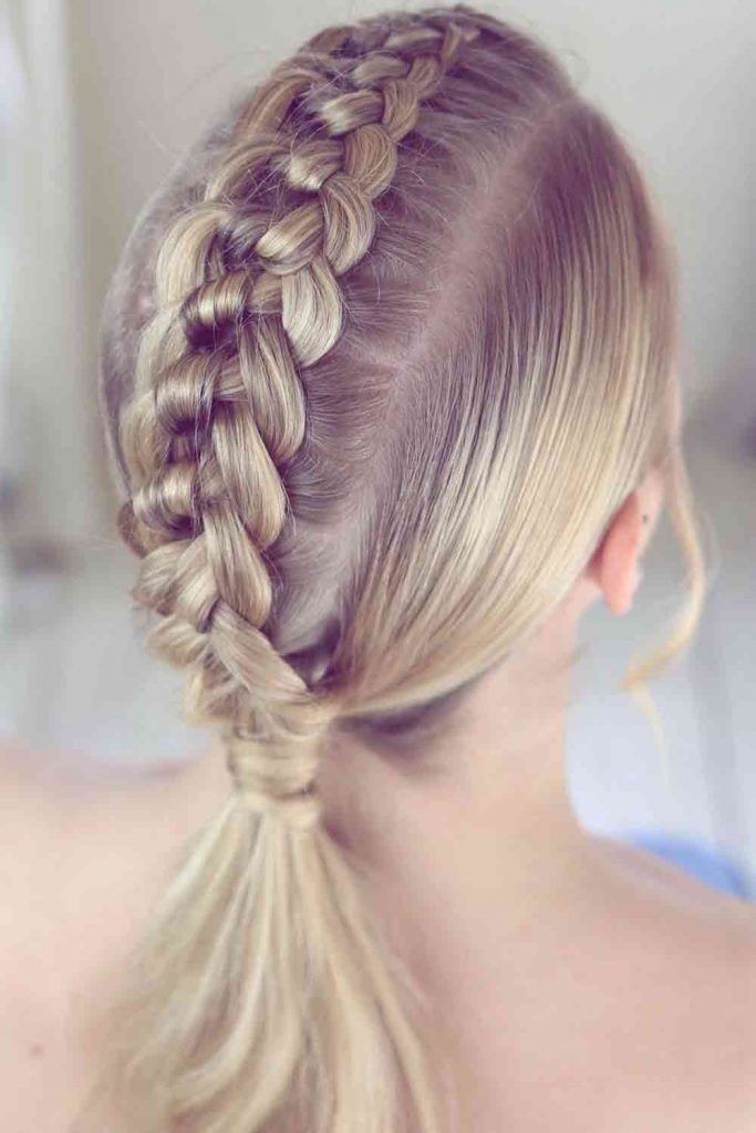 Four Strand Braid Into Ponytail