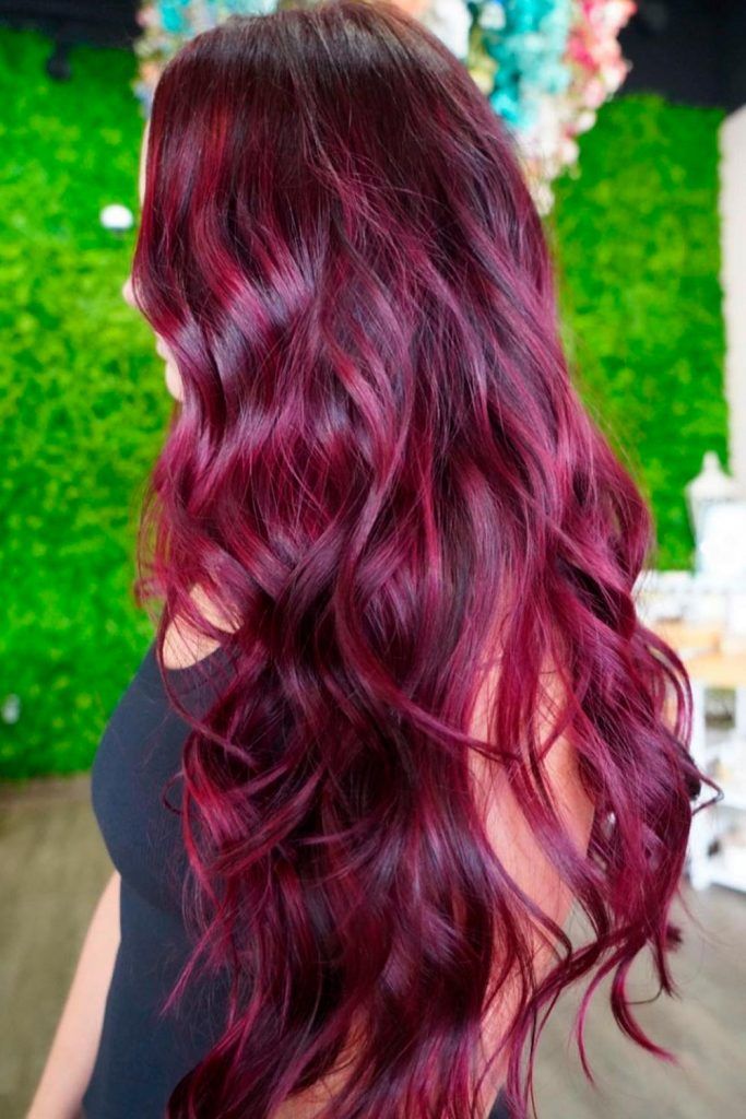 Crimson Curls With A Hint of Purple