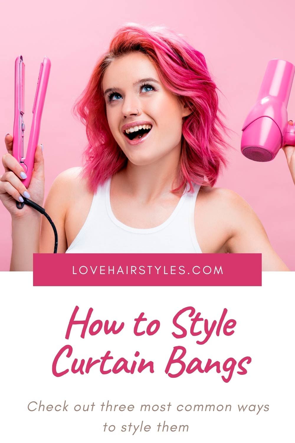 how to blow dry curtain bangs