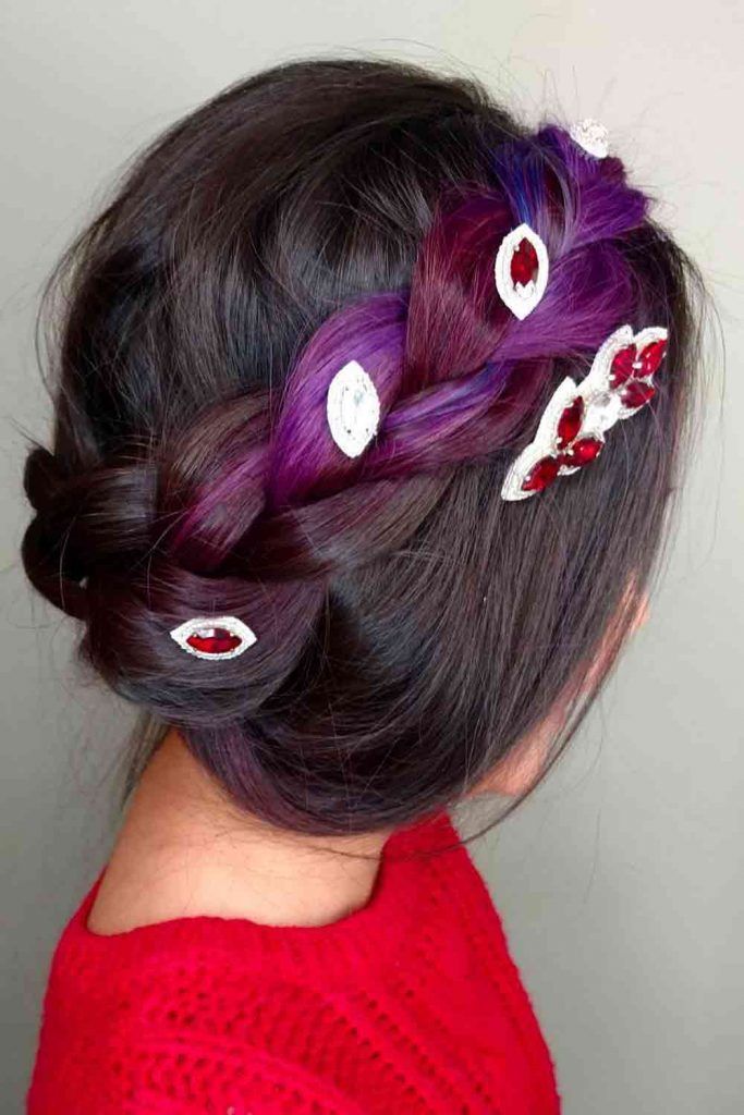Colorful Halo Updo