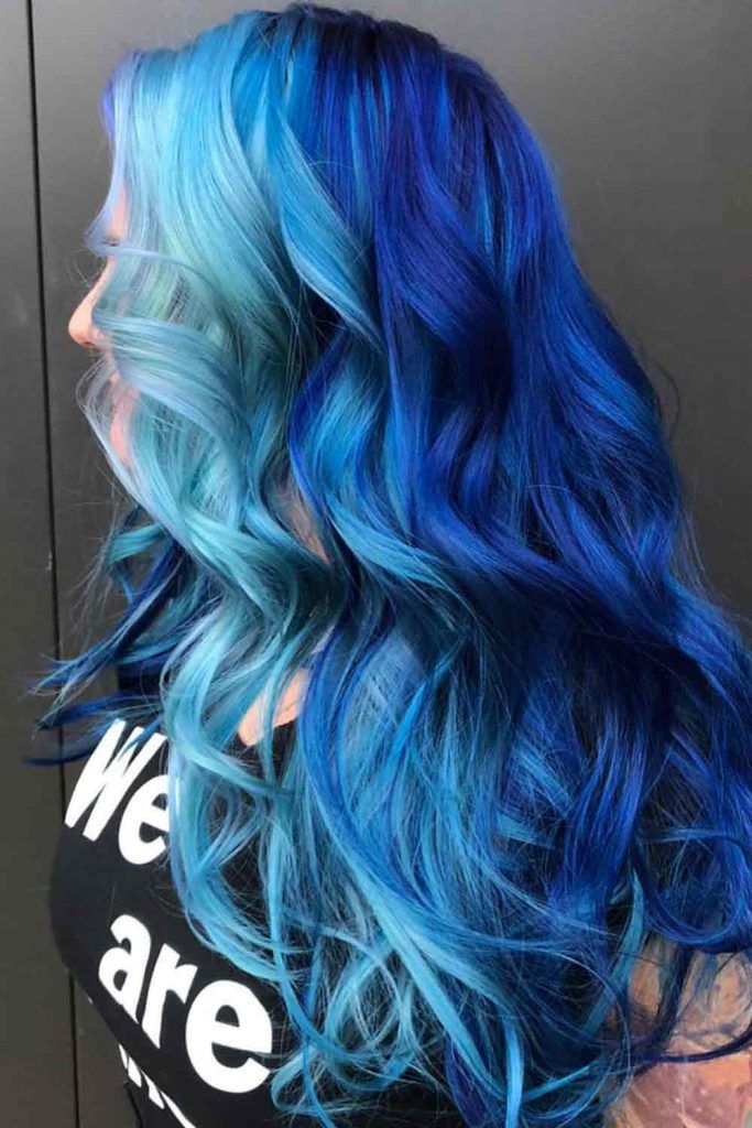 Dark Blue To Light Blue Ombre Hair 