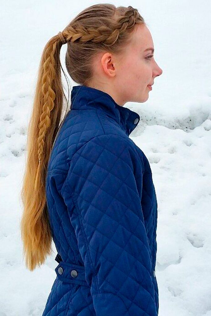 Long Side Braided Ponytail