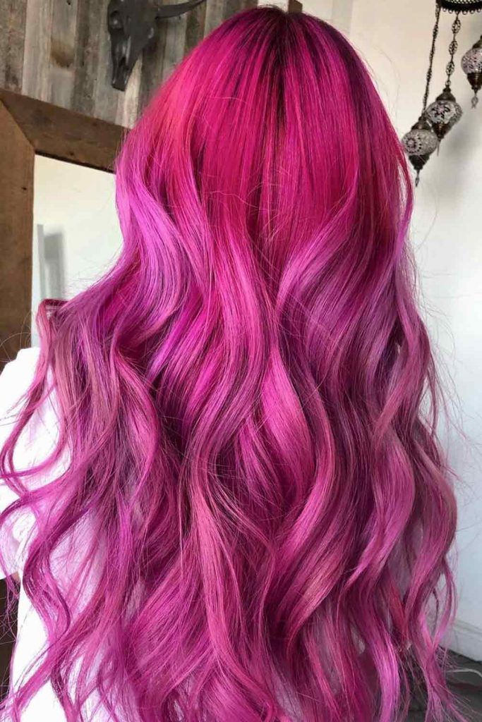 Fuchsia Oil Slick Hair