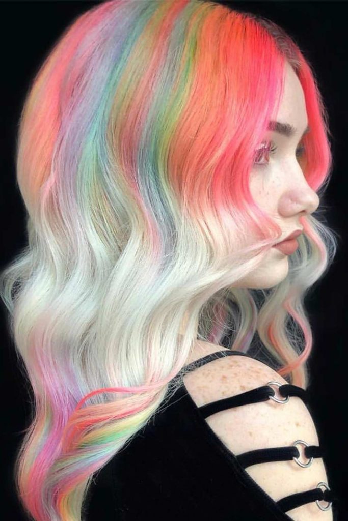 Rainbow Hair With Orange Insert