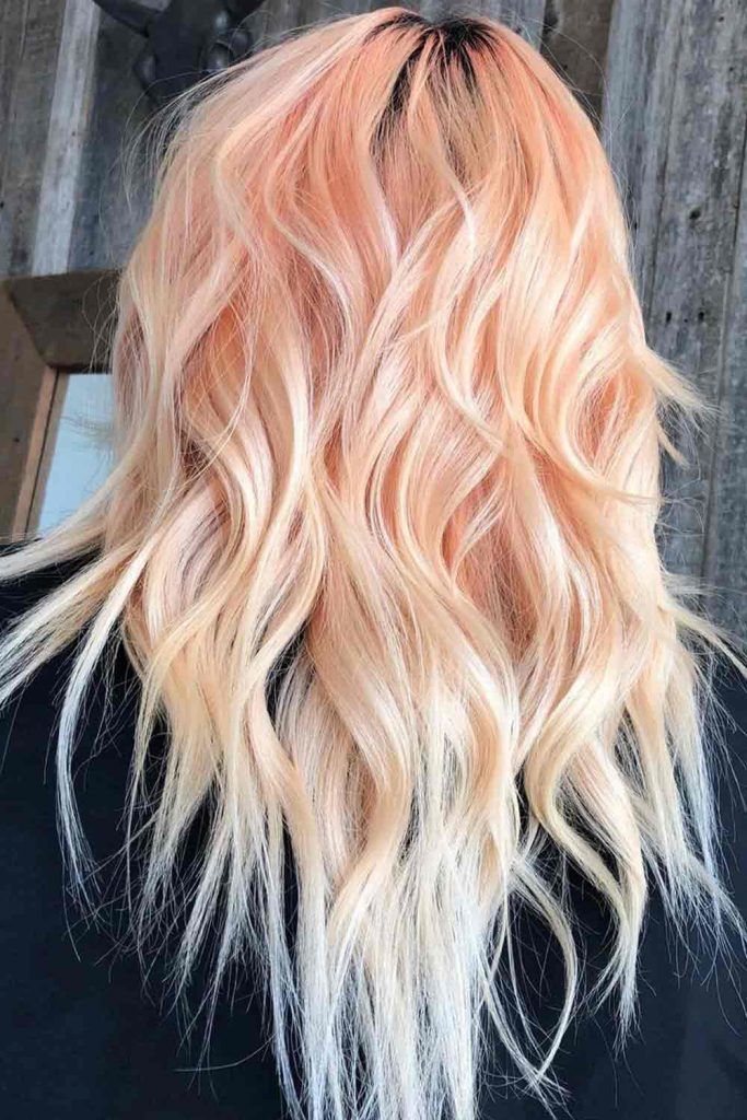 pastel orange pink hair