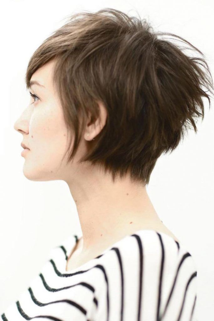 Brown Layered Pixie Cut