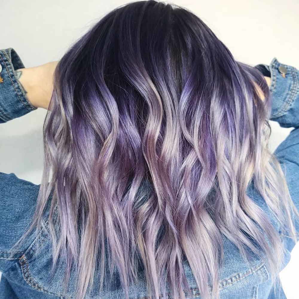 silver purple ombre hair