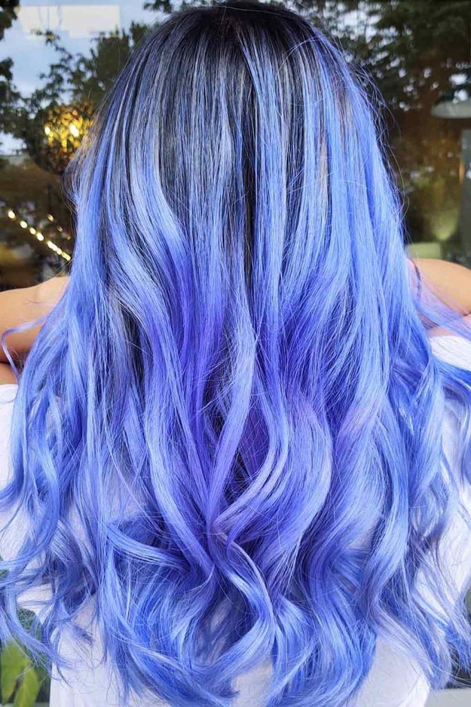 dark brown and blue ombre