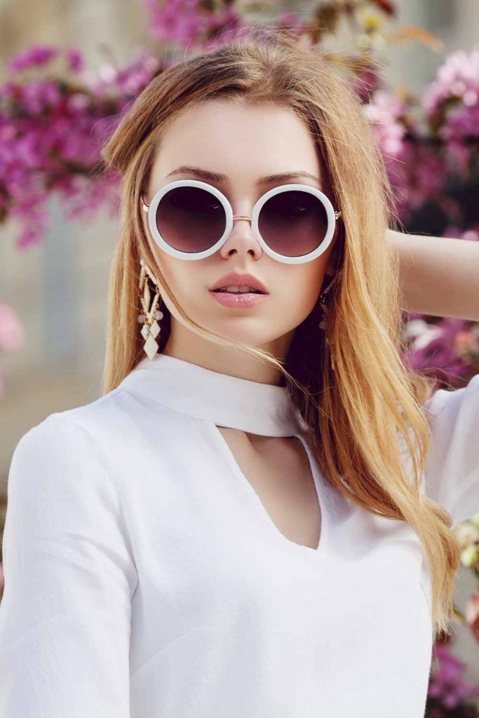 Long Layers With Round Sunglasses