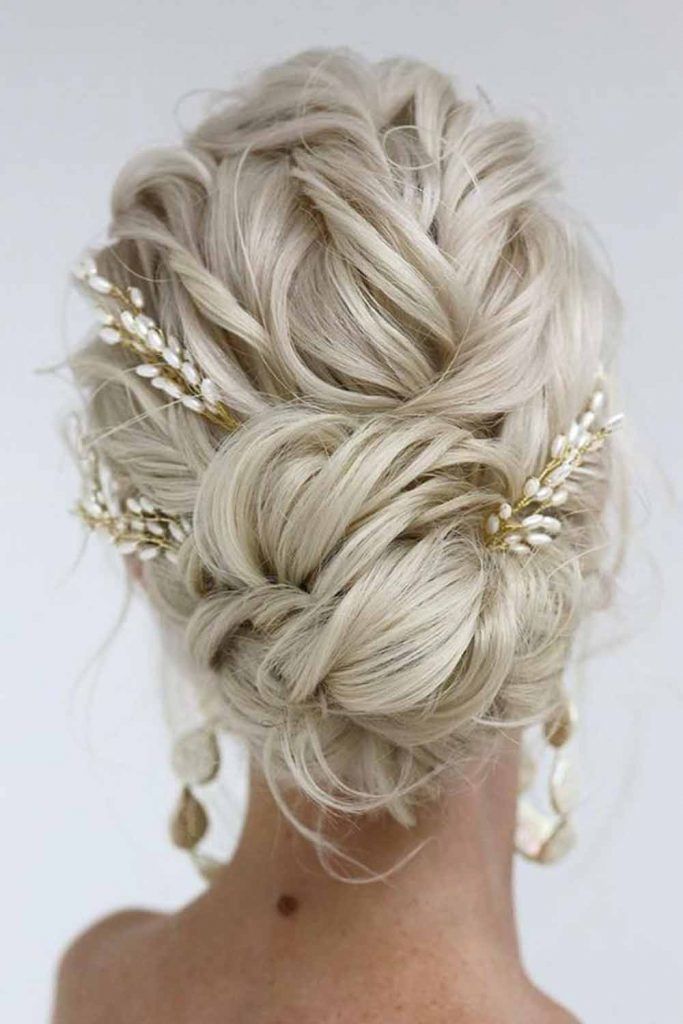 Low Updos With Accessories