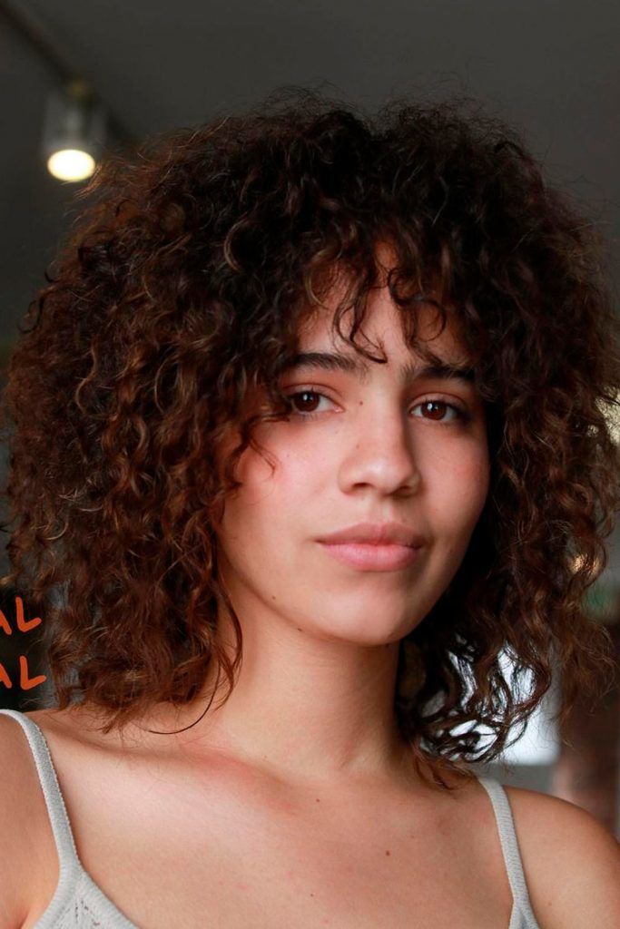 Medium-Length Layered Naturally Curly Bob