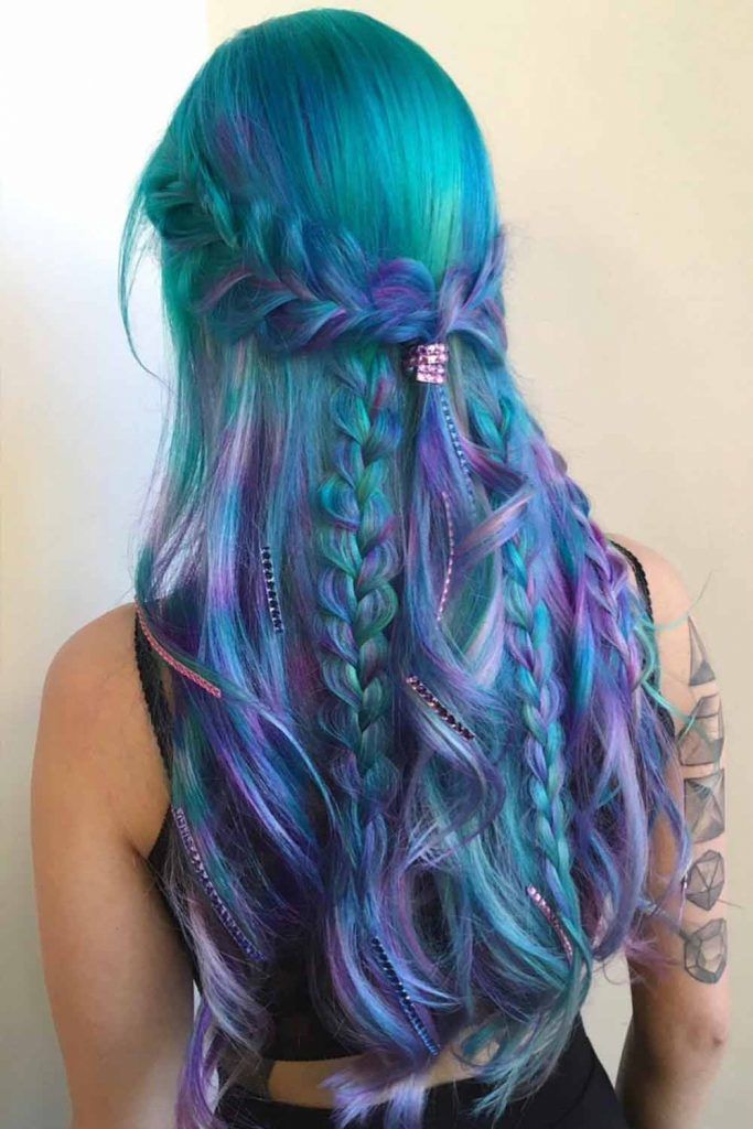 Braided Blue & Purple Hairstyles