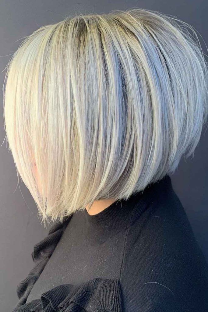 Icy Blonde A-line Straight Bob