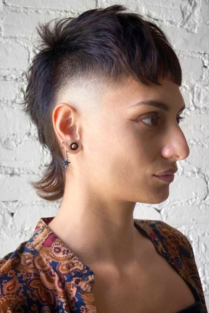 Mullet with Sharp Fade