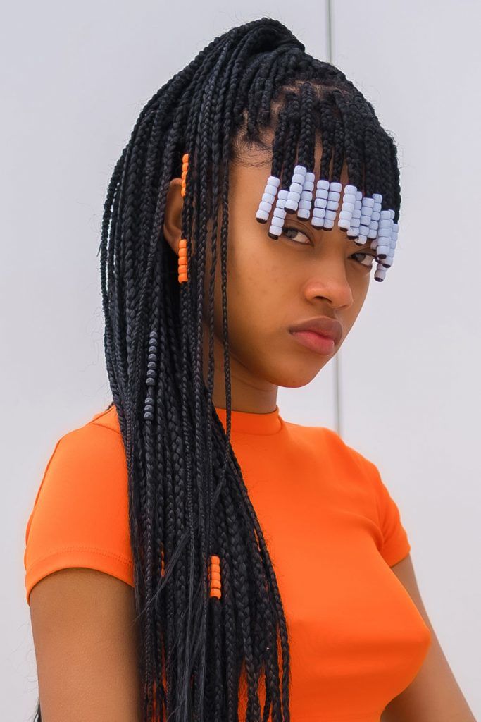 cornrows with braided bangs