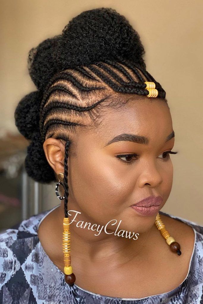 A Beaded Updo And Cornrows