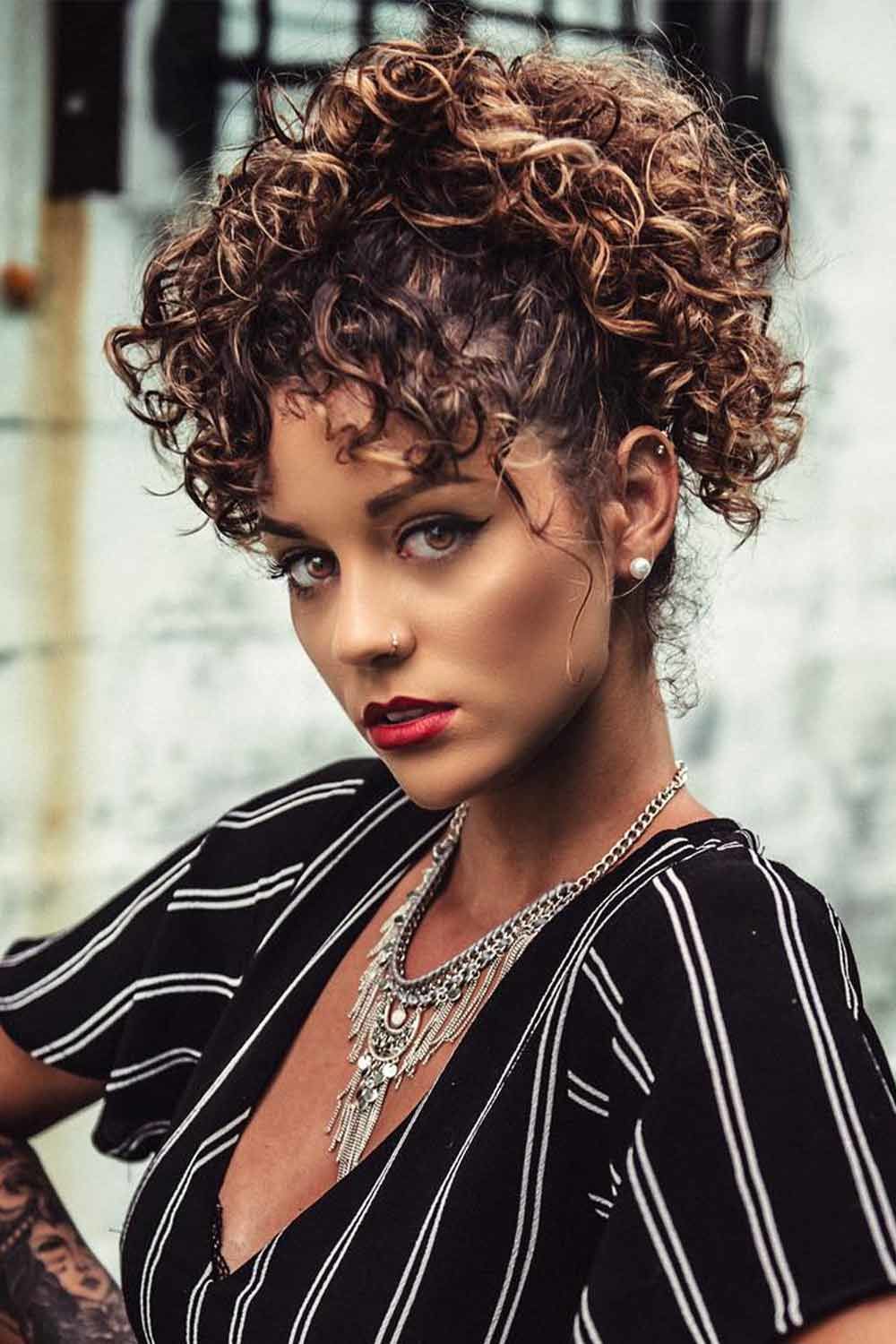 Chic High Bun For Curly Hair