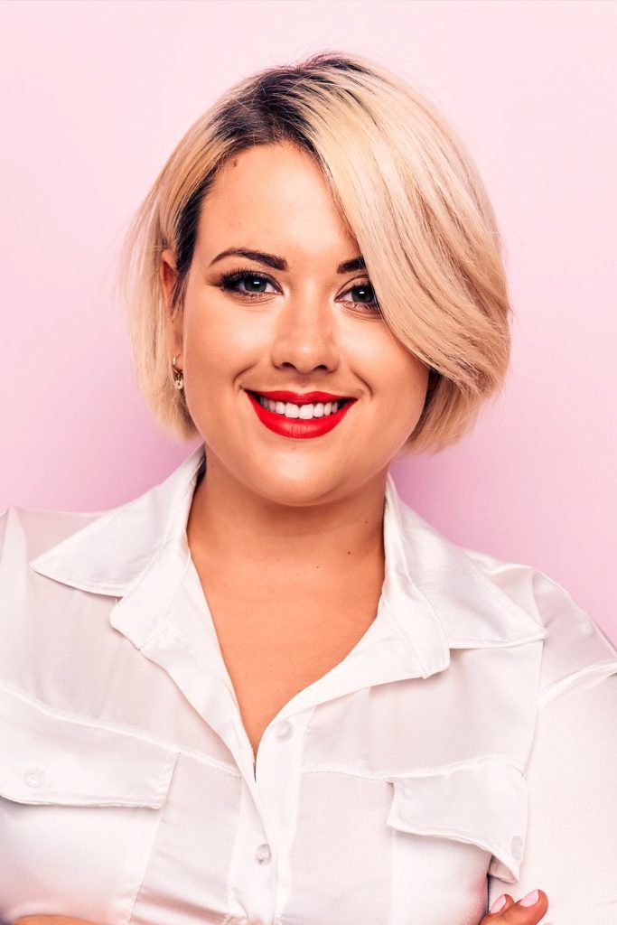 short hairstyles for chubby faces and double chin