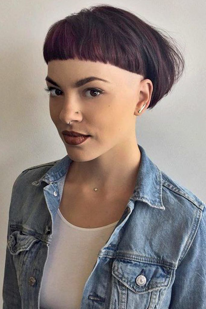 Bowl Hairstyle With A Deep Part