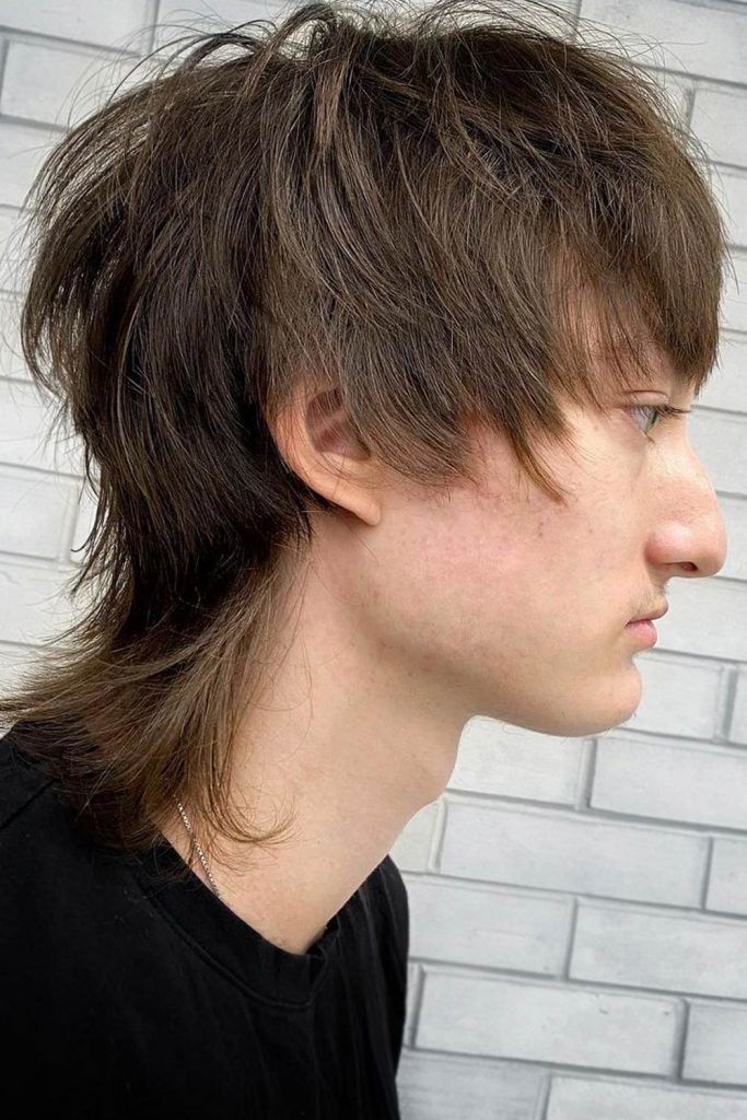 Long Messy Men Mullet Haircut